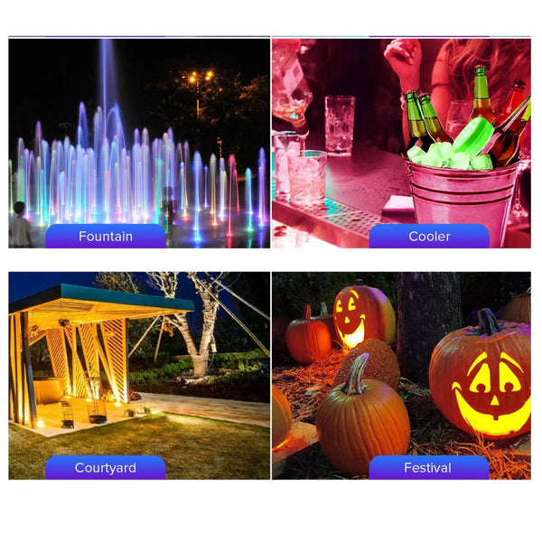 Outdoor LED Lights Waterproof RGB Pool Lamp with 20-Hour Runtime