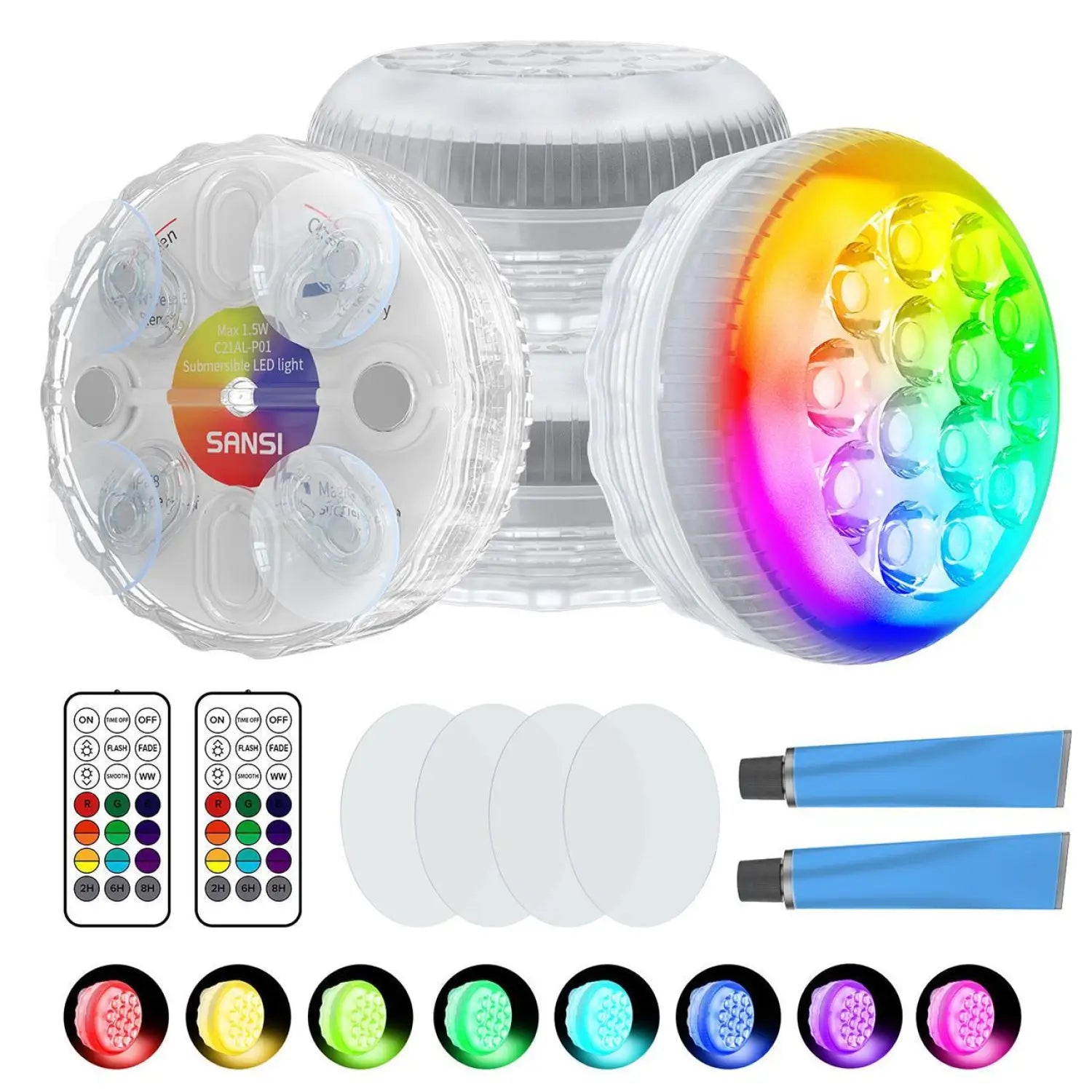Outdoor LED Lights Waterproof RGB Pool Lamp with 20-Hour Runtime