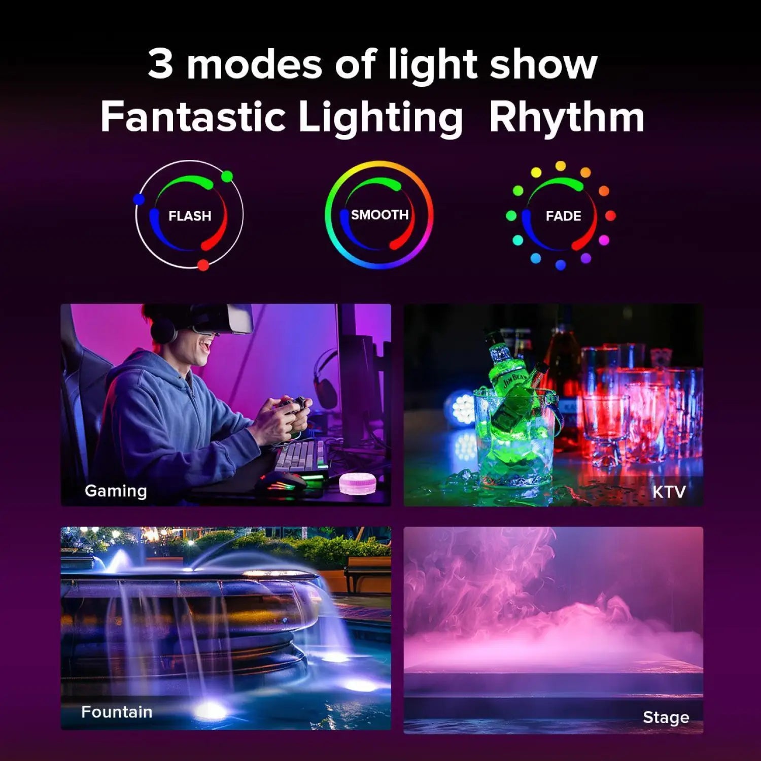 Outdoor LED Lights Waterproof RGB Pool Lamp with 20-Hour Runtime