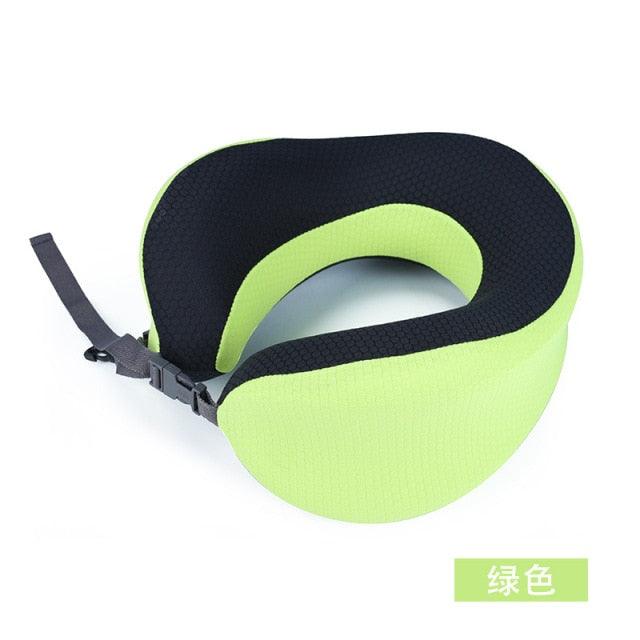 Outdoor Neck Support Pillow Headrest Travel Folding Slow Rebound Journey Trip Cushion Memory Foam Travel Pillow Neck Pillow, Ideal for Airplane Travel Comfortable Lightweight Improved Support Design Machine Washable Cover Must Have Travel Accessories