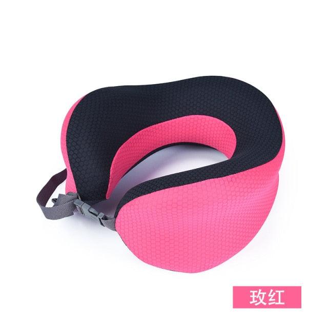 Outdoor Neck Support Pillow Headrest Travel Folding Slow Rebound Journey Trip Cushion Memory Foam Travel Pillow Neck Pillow, Ideal for Airplane Travel Comfortable Lightweight Improved Support Design Machine Washable Cover Must Have Travel Accessories