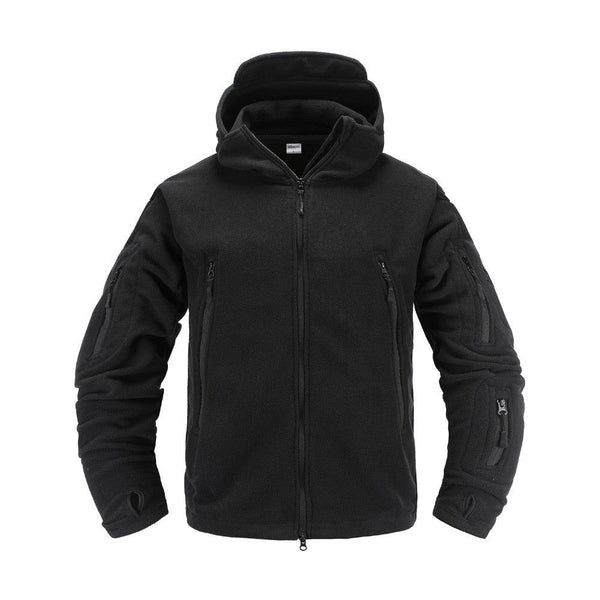 Outdoor Tactical Fleece Jacket Lightweight Uniform Soft Casual Hooded Jacket Thermal Fleece Coat Jacket With Hood Outdoor Sport Hiking Camping Clothing Training Jackets Men Thermal Warm Autumn Clothing