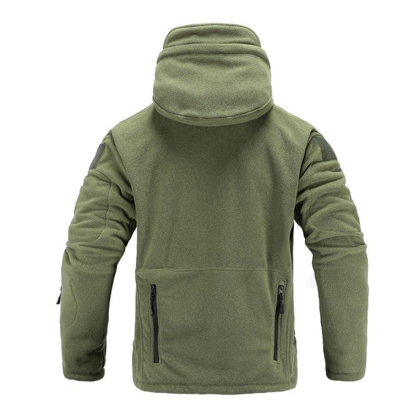 Outdoor Tactical Fleece Jacket Lightweight Uniform Soft Casual Hooded Jacket Thermal Fleece Coat Jacket With Hood Outdoor Sport Hiking Camping Clothing Training Jackets Men Thermal Warm Autumn Clothing