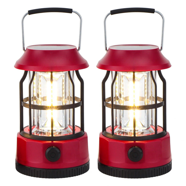 Set of 2 LED Solar Camping Lantern Dimmable