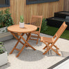 Outdoor Bistro Set with Slatted Seat and Tabletop for Backyard