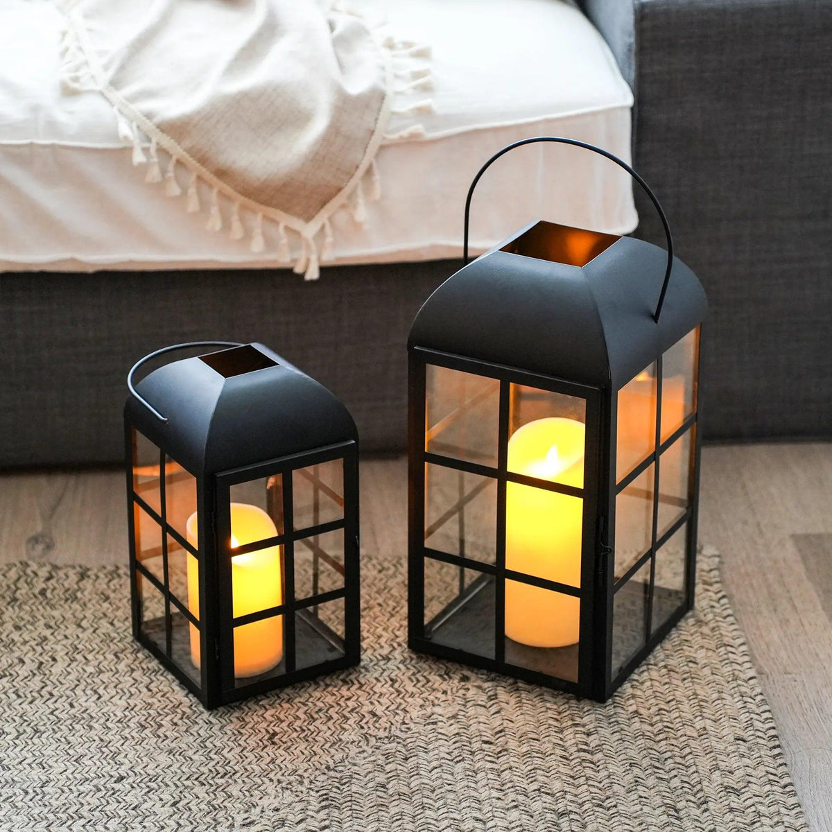Set of 2 10.5&14''H Decorative Candle Lanterns