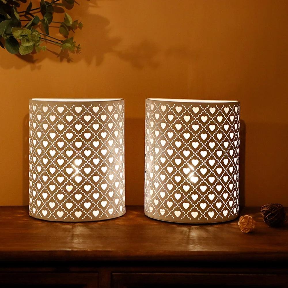 Set of 2 8''H Wall Sconce Lamp (Heart Shape white)