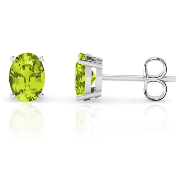 Sterling Silver Oval Cut Gemstone Stud Earrings - 5 Options - Gifts for You 'n Me