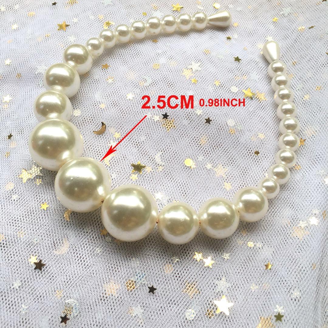 Oversize Large Ivory white Pearl Headband Full Pearl Women Hair Band Crown Trendy Bridal Headwear Gorgeous Hair Accessories For Women