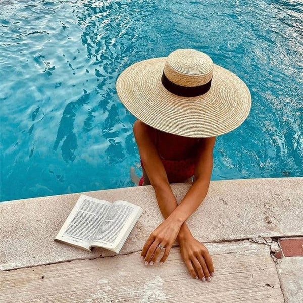 Oversized Big Modern Straw Hats For Women Summer Large Brim Sun Hat Luxury Beach Hat UV Protection Comfortable Hat For Party Summer Accessories