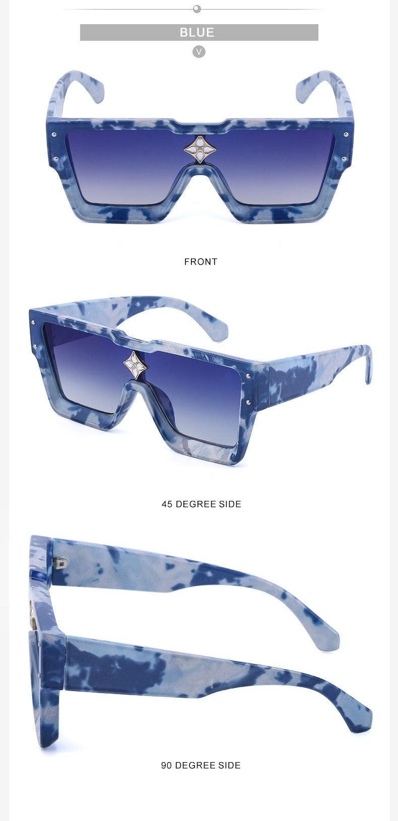 Oversized Square Rimless Shades UV400 Shape Sunglasses For Women New Fashionable New Big Frame Sun Glasses for Female New Latest Attractive Large Flat Top Eyewear For  Unisex