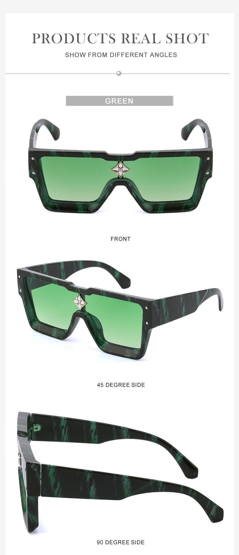 Oversized Square Rimless Shades UV400 Shape Sunglasses For Women New Fashionable New Big Frame Sun Glasses for Female New Latest Attractive Large Flat Top Eyewear For  Unisex