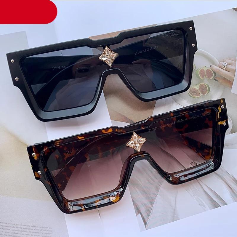Oversized Square Shape Sunglasses For Women & Men New  Luxury Design Sun Glasses For Female New Fashionable  Large Frame Silver Mirror Eyewear