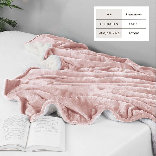 Velvet Plush Sherpa Bed Blanket - Sherpa Fleece Collection
