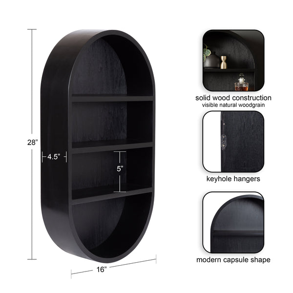 Hutton Wood Capsule Wall Shelf