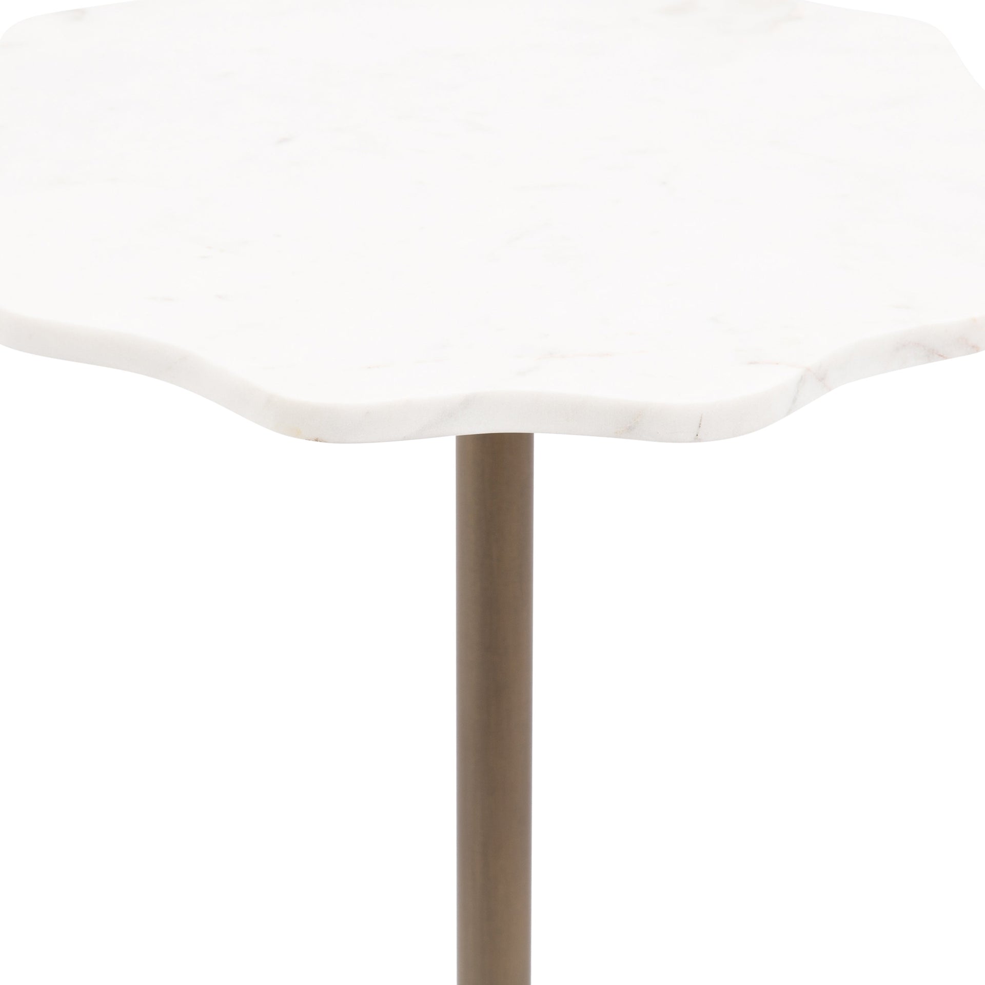 Sanzo Scalloped Marble and Metal Table