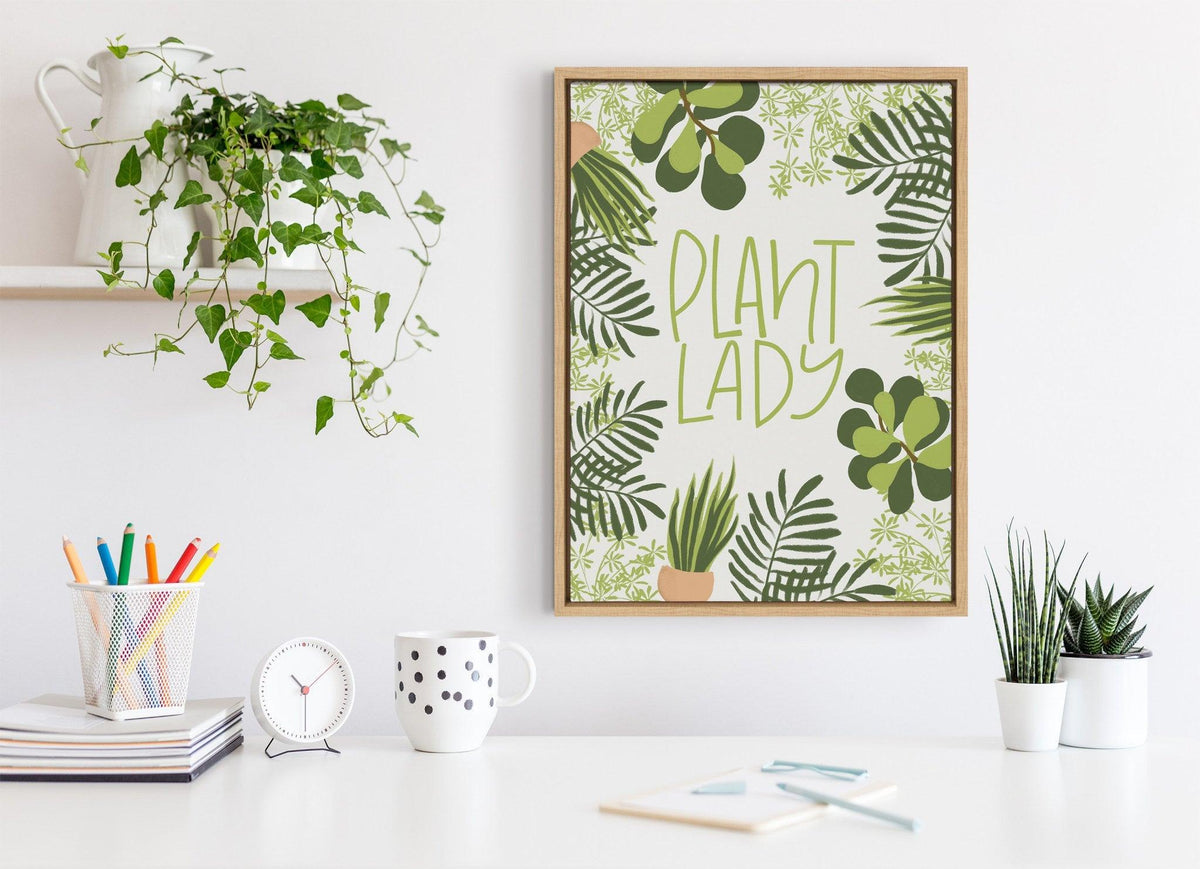 Sylvie Plant Lady Framed Canvas by Jenn Van Wyk of Jenn Pens it All