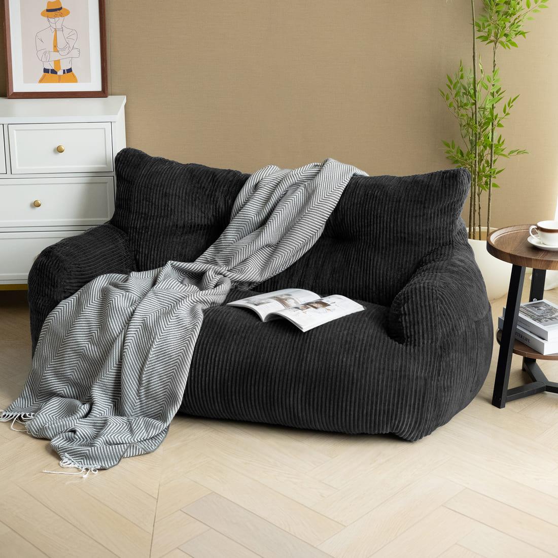 Pamapic 2-Seat Structured Big Bean Bag Chairs for Adult