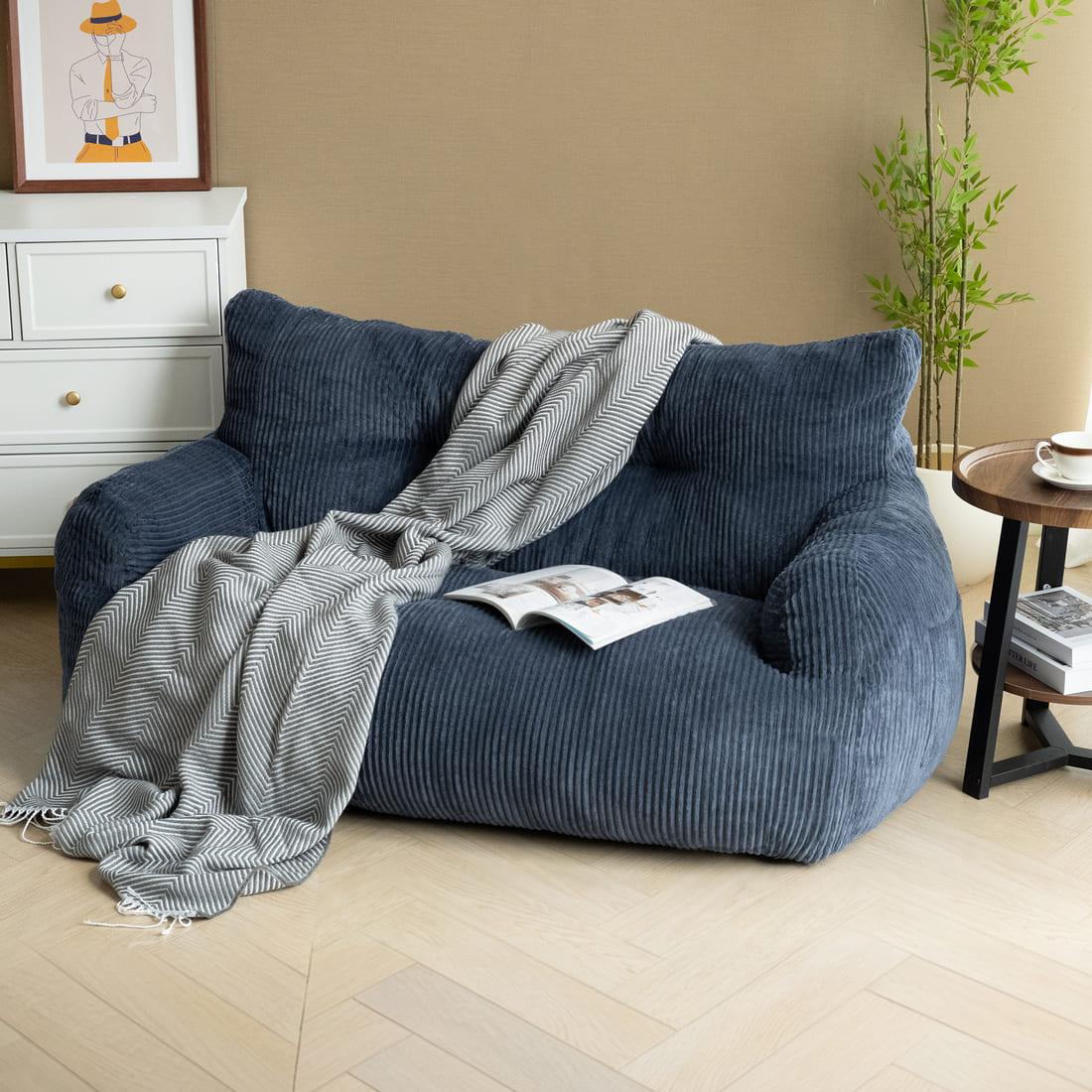 Pamapic 2-Seat Structured Big Bean Bag Chairs for Adult