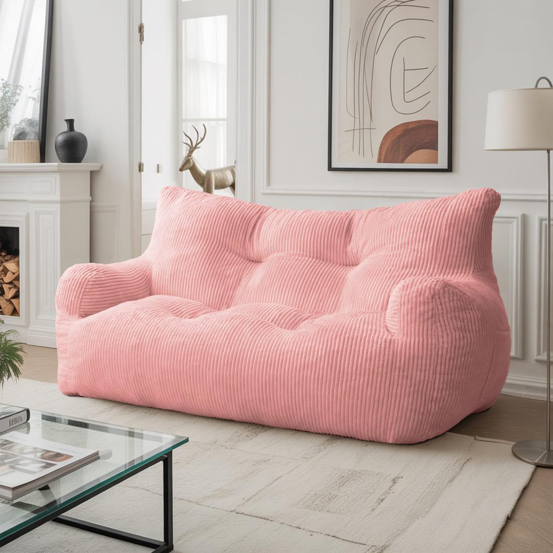 Pamapic 2-Seat Structured Big Bean Bag Chairs for Adult