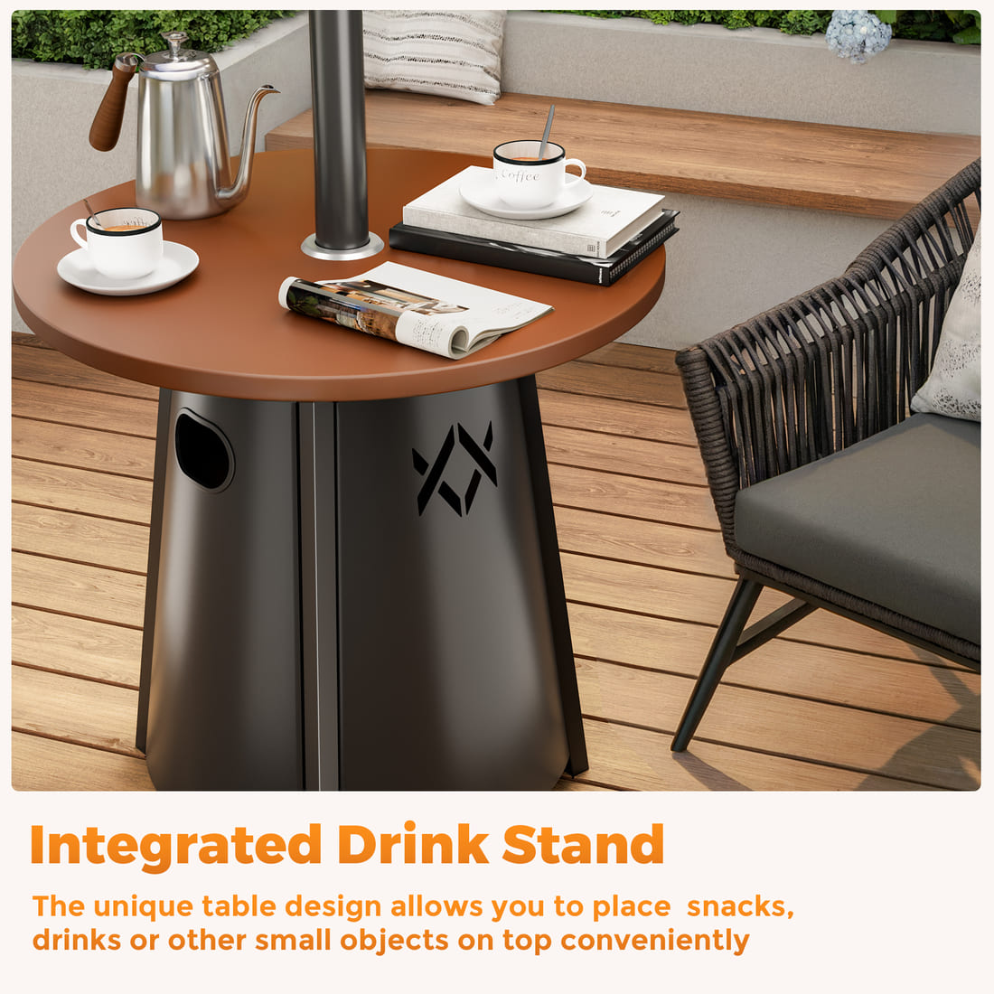 Pyra Propane Patio Heater 50,000 BTU, Round Table, CSA Certified