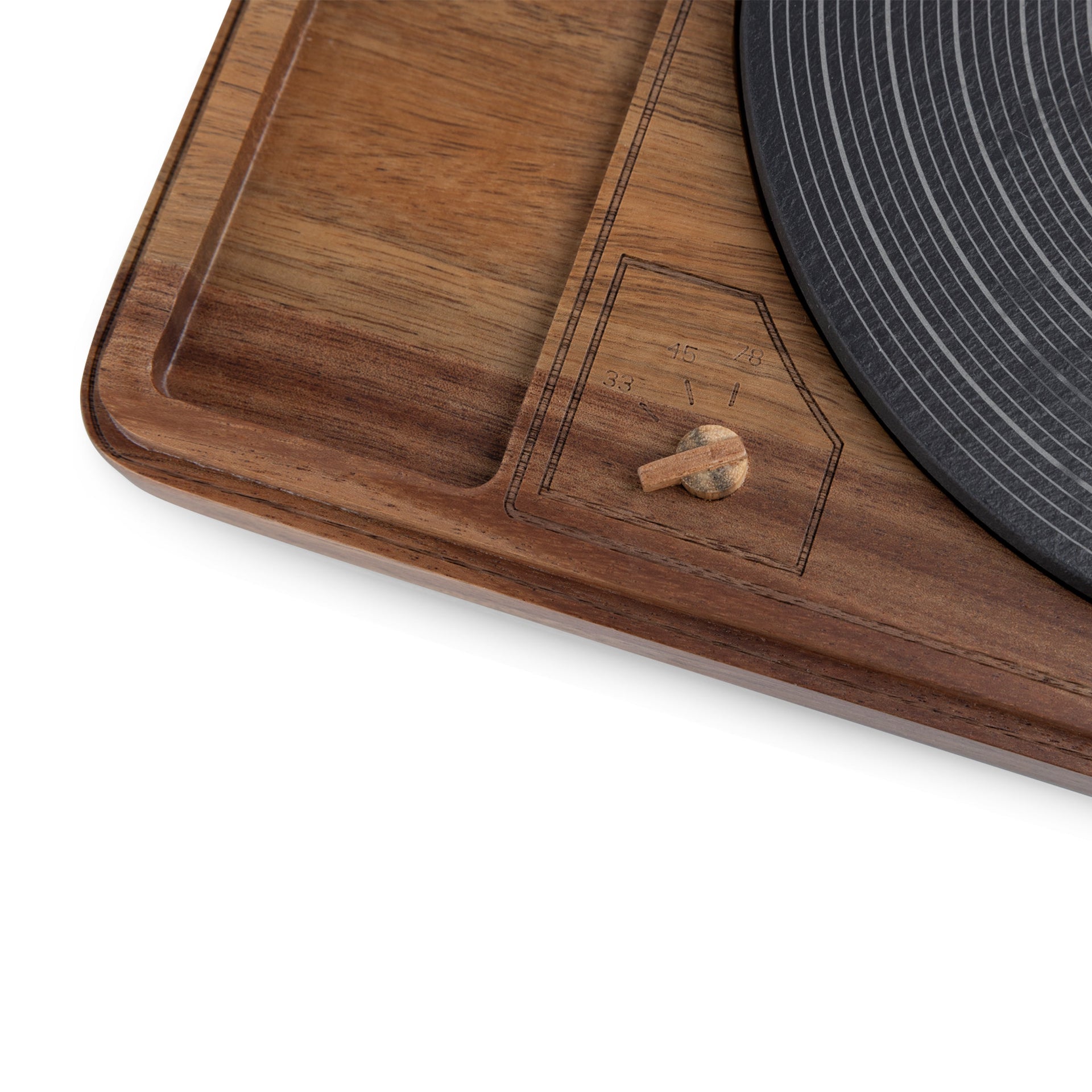 Turntable Acacia and Slate Cheese Board with Knife Picnic Time Family of Brands