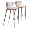 Silues Barstool (Set of 2) Taupe & Brown