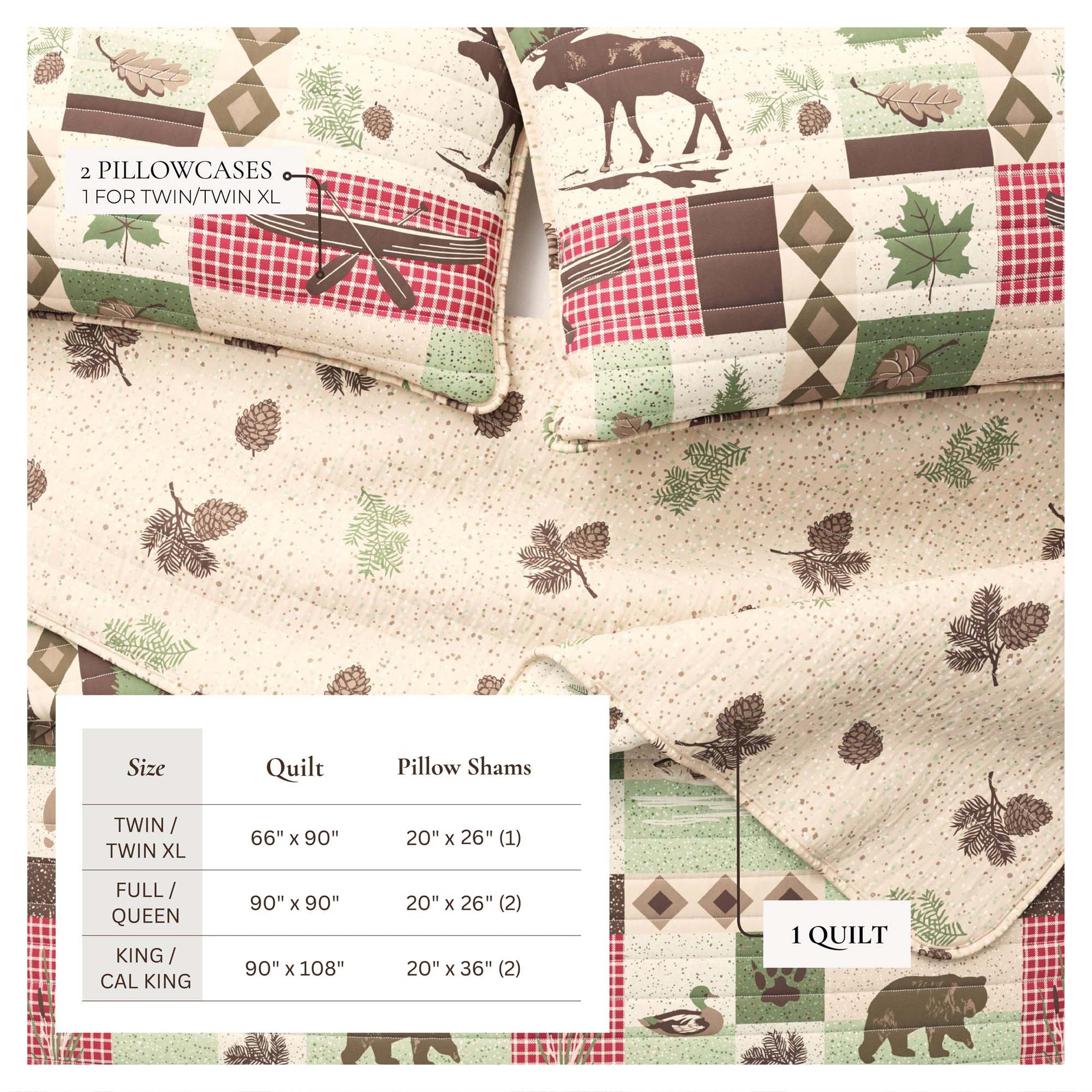 Wilder Collection 3 Piece Lodge Quilt Set