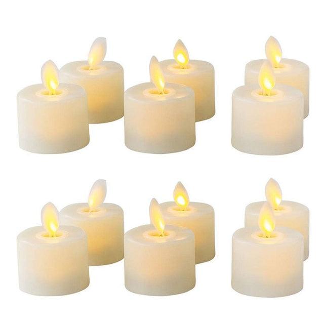 Pack of 6 or 12 Remote or Not Remote Flameless Battery Candles Realistic and Bright Flickering Bulb Battery Operated Flameless LED Tea Light Ideal for Parties Weddings Birthdays Hollween Gift Realistic and Bright Flickering Fake Dancing Flame Tea lights