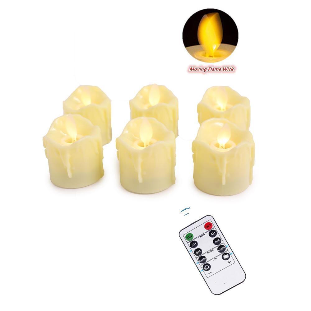 Pack of 6 or 12 Remote or Not Remote Flameless Battery Candles Realistic and Bright Flickering Bulb Battery Operated Flameless LED Tea Light Ideal for Parties Weddings Birthdays Hollween Gift Realistic and Bright Flickering Fake Dancing Flame Tea lights