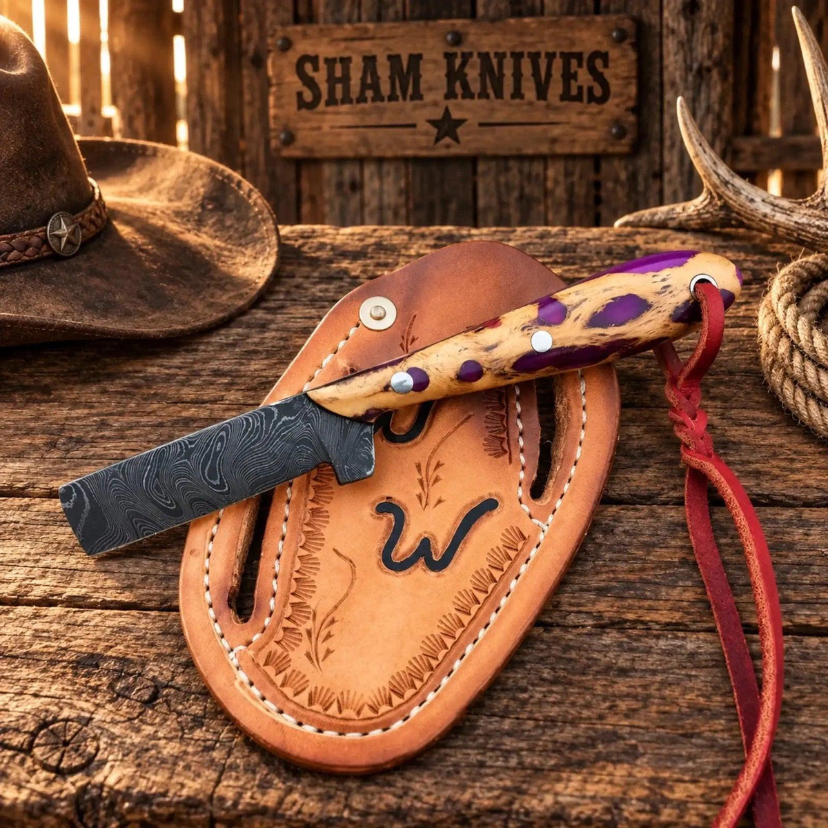 Pancake Sheath Bull Cutter Knife - 3.5