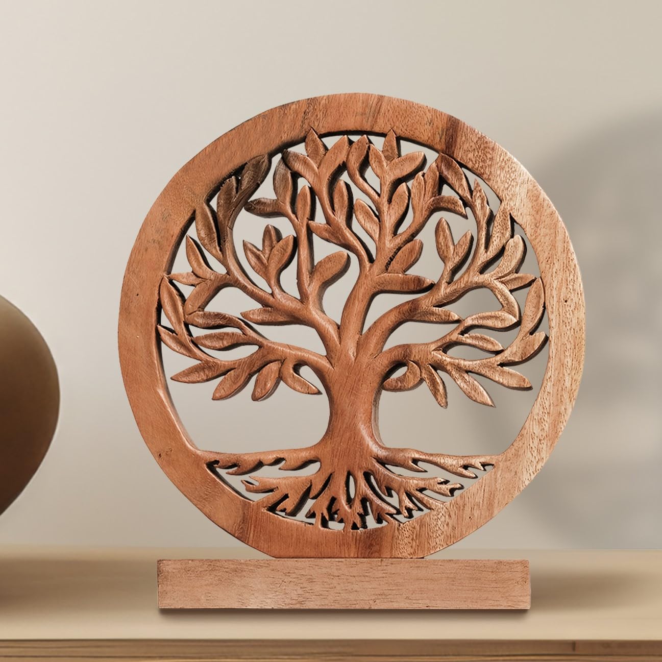 Cloverly Tree of Life Wooden Sculpture – Handmade Decorative Art | Decozen Luxe, Gift for Mom