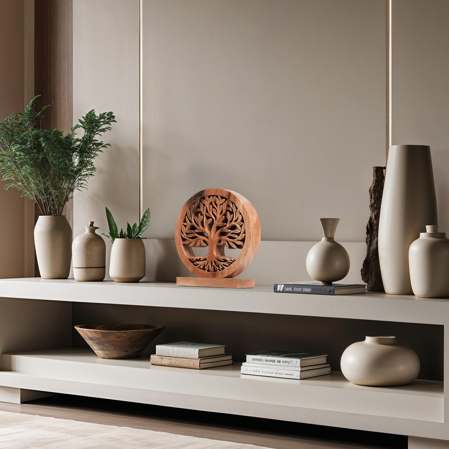 Cloverly Tree of Life Wooden Sculpture – Handmade Decorative Art | Decozen Luxe, Gift for Mom