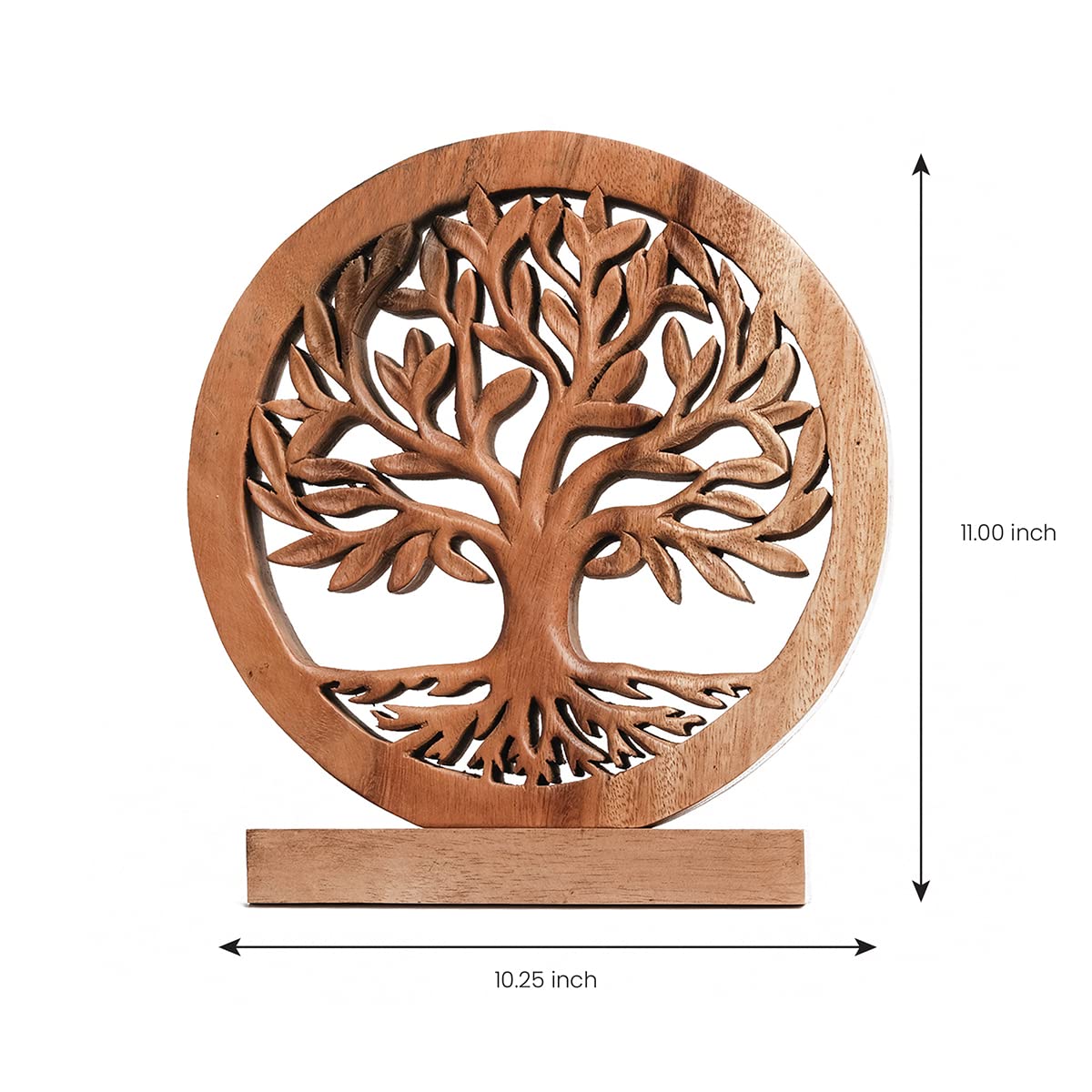 Cloverly Tree of Life Wooden Sculpture – Handmade Decorative Art | Decozen Luxe, Gift for Mom