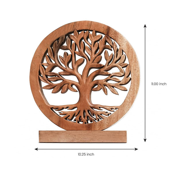 Cloverly Tree of Life Wooden Sculpture – Handmade Decorative Art | Decozen Luxe, Gift for Mom
