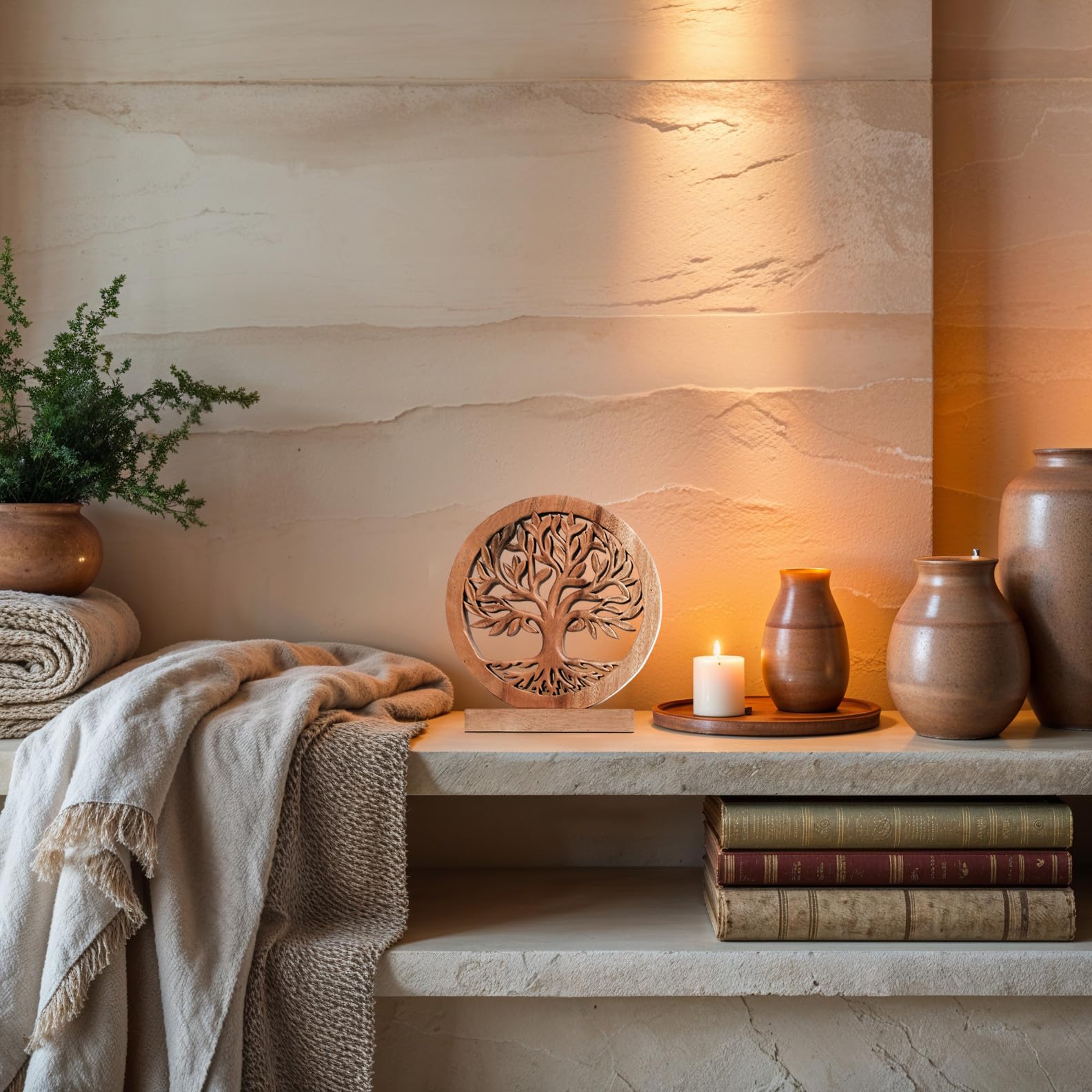 Cloverly Tree of Life Wooden Sculpture – Handmade Decorative Art | Decozen Luxe, Gift for Mom