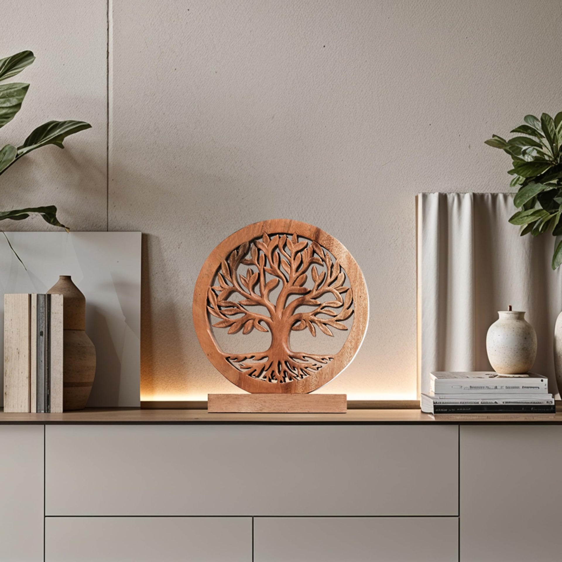 Cloverly Tree of Life Wooden Sculpture – Handmade Decorative Art | Decozen Luxe, Gift for Mom