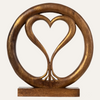 Solid Wood Heart Sculpture - Unique Gift from Daughter, Son, Husband - Perfect for Home, Mantel, Fireplace, and Foyer Decor - Tabletop Accent