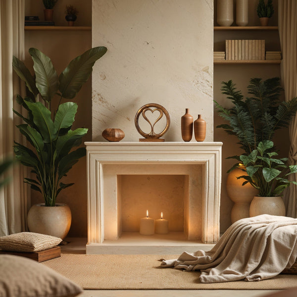 Solid Wood Heart Sculpture - Unique Gift from Daughter, Son, Husband - Perfect for Home, Mantel, Fireplace, and Foyer Decor - Tabletop Accent Decozen