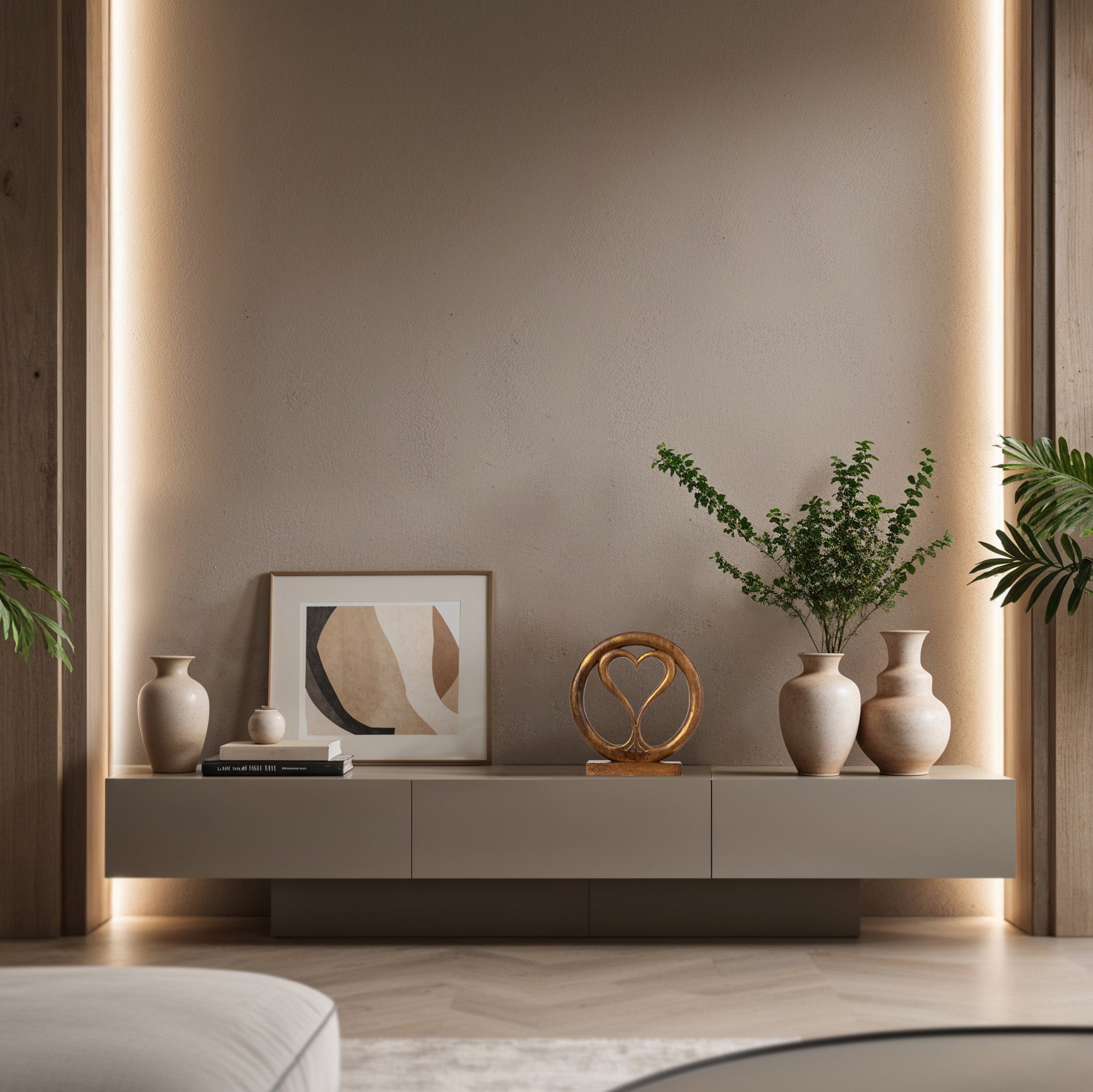 Solid Wood Heart Sculpture - Unique Gift from Daughter, Son, Husband - Perfect for Home, Mantel, Fireplace, and Foyer Decor - Tabletop Accent Decozen