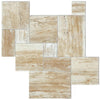Patara Beige Vein-cut Travertine Pattern Tumbled Pavers - Full Truckload