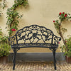 Floral Cast Aluminum Outdoor Garden Bench for 2