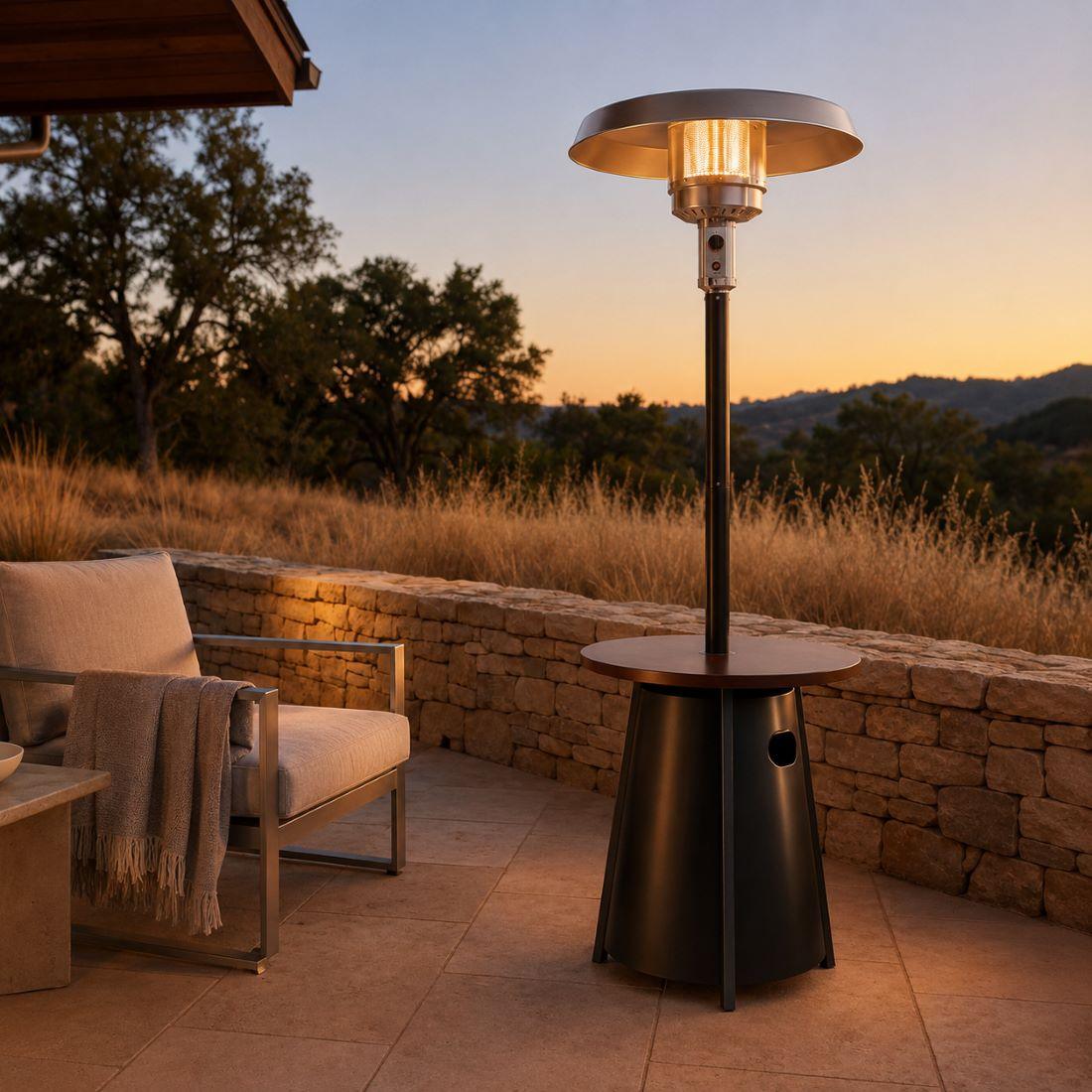 Pyra Propane Patio Heater 50,000 BTU, Round Table, CSA Certified