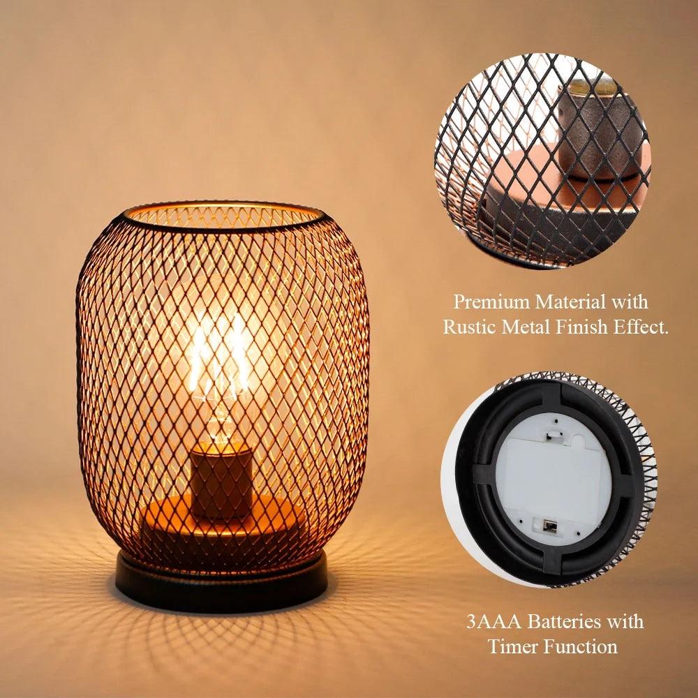Set of 2 Battery Operated Lamp LED Table Lantern-Egg Shape