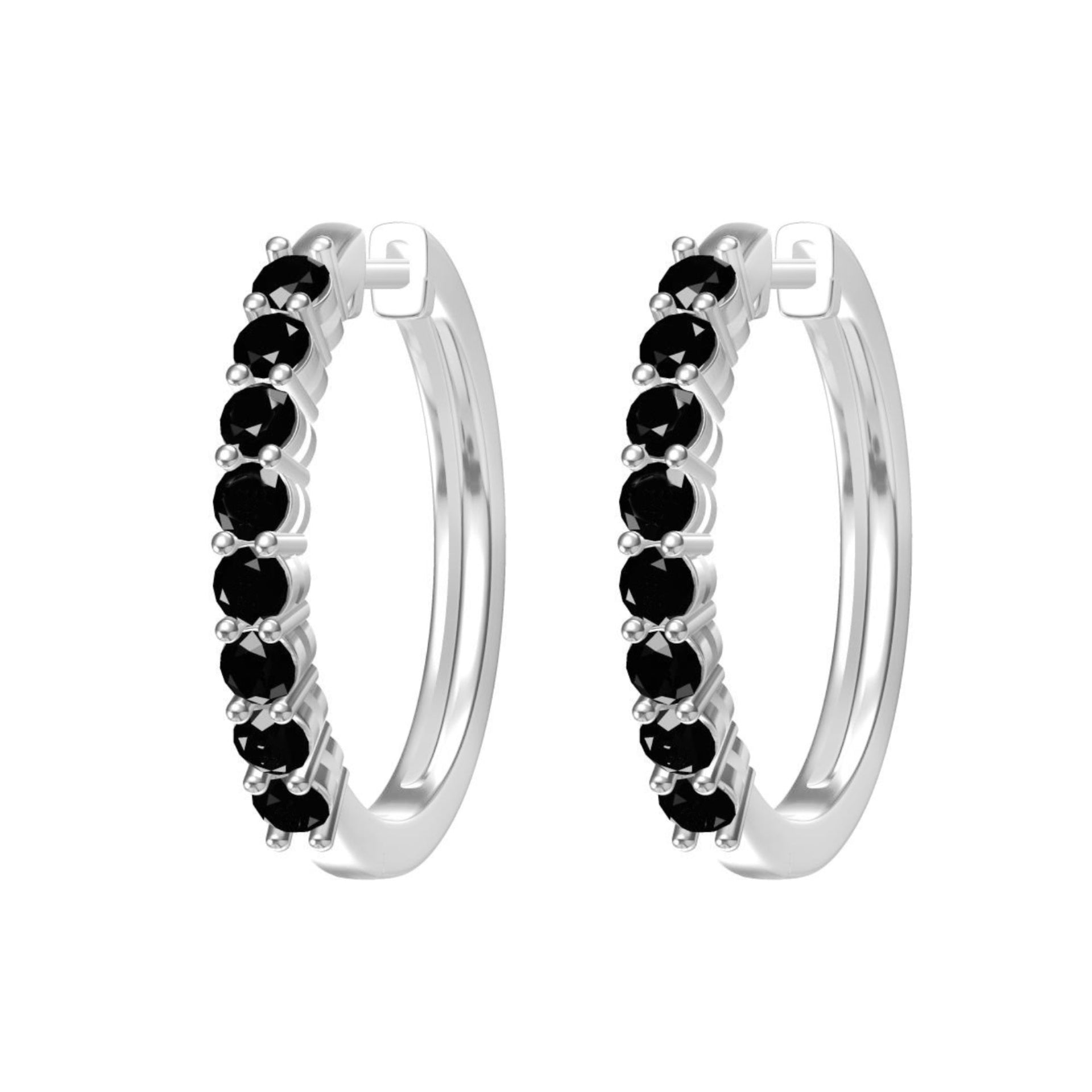 Large Black Hoop Earrings