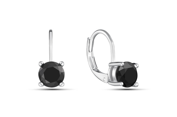 Lab Created Round LeverBack Earrings - 4 Colors