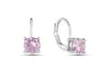 Lab Created Pink Tourmaline LeverBack Earrings