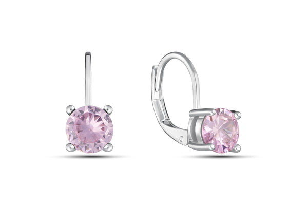Lab Created Pink Tourmaline LeverBack Earrings - Gifts for You 'n Me