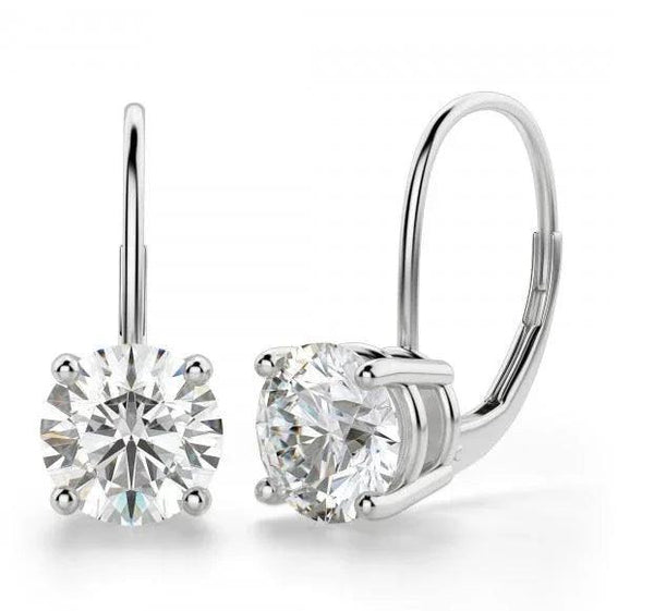2 Pack White Topaz Leverback Earrings - Gifts for You 'n Me
