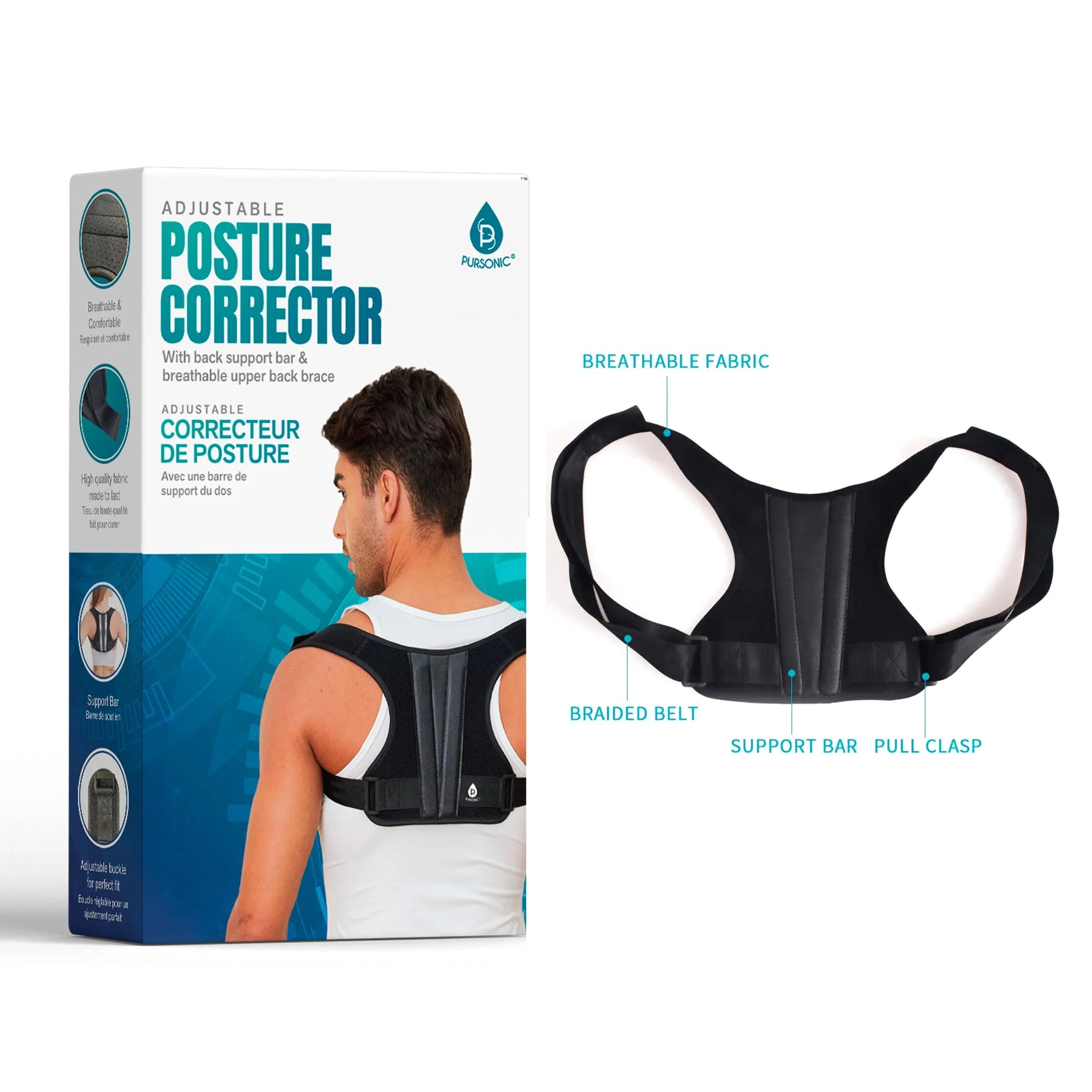Adjustable Posture Corrector With Back Support Bar & Breathable Upper Back Brace - Gifts for You 'n Me